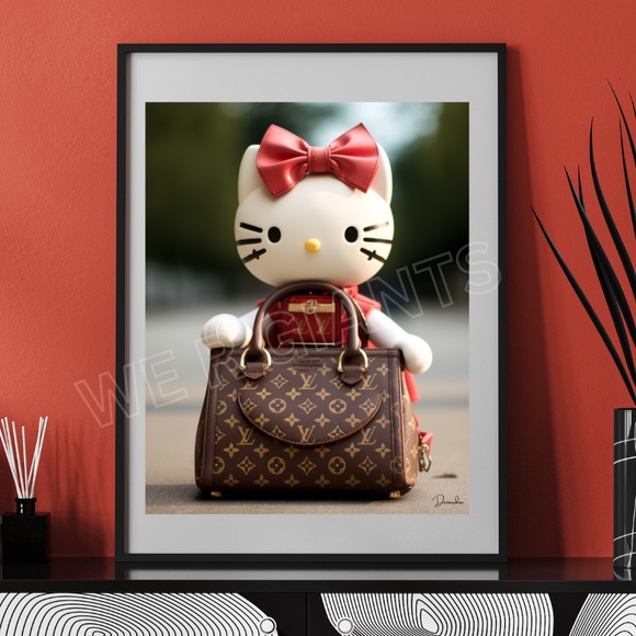 HELLO KITTY X LOUIS VUITTON 11X14 PRINT BY THE ARTIST DENARDAI - Picture 2 of 2